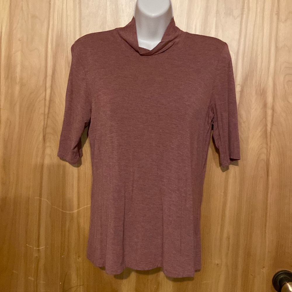 Tahari mock neck modal tee